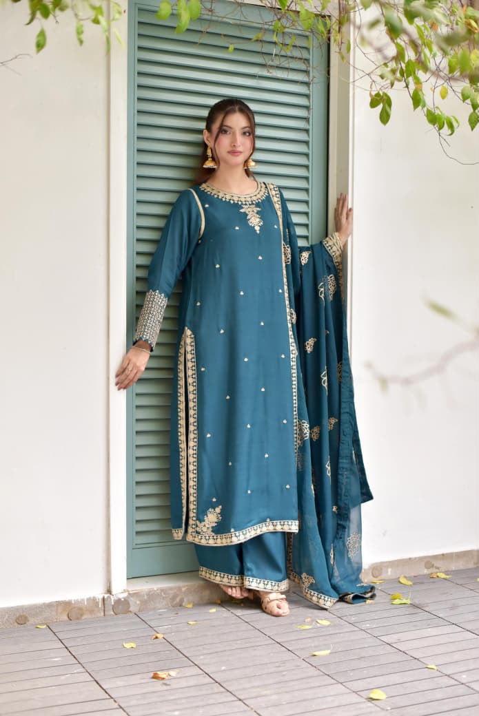 Zimal Embroidered 3pcs