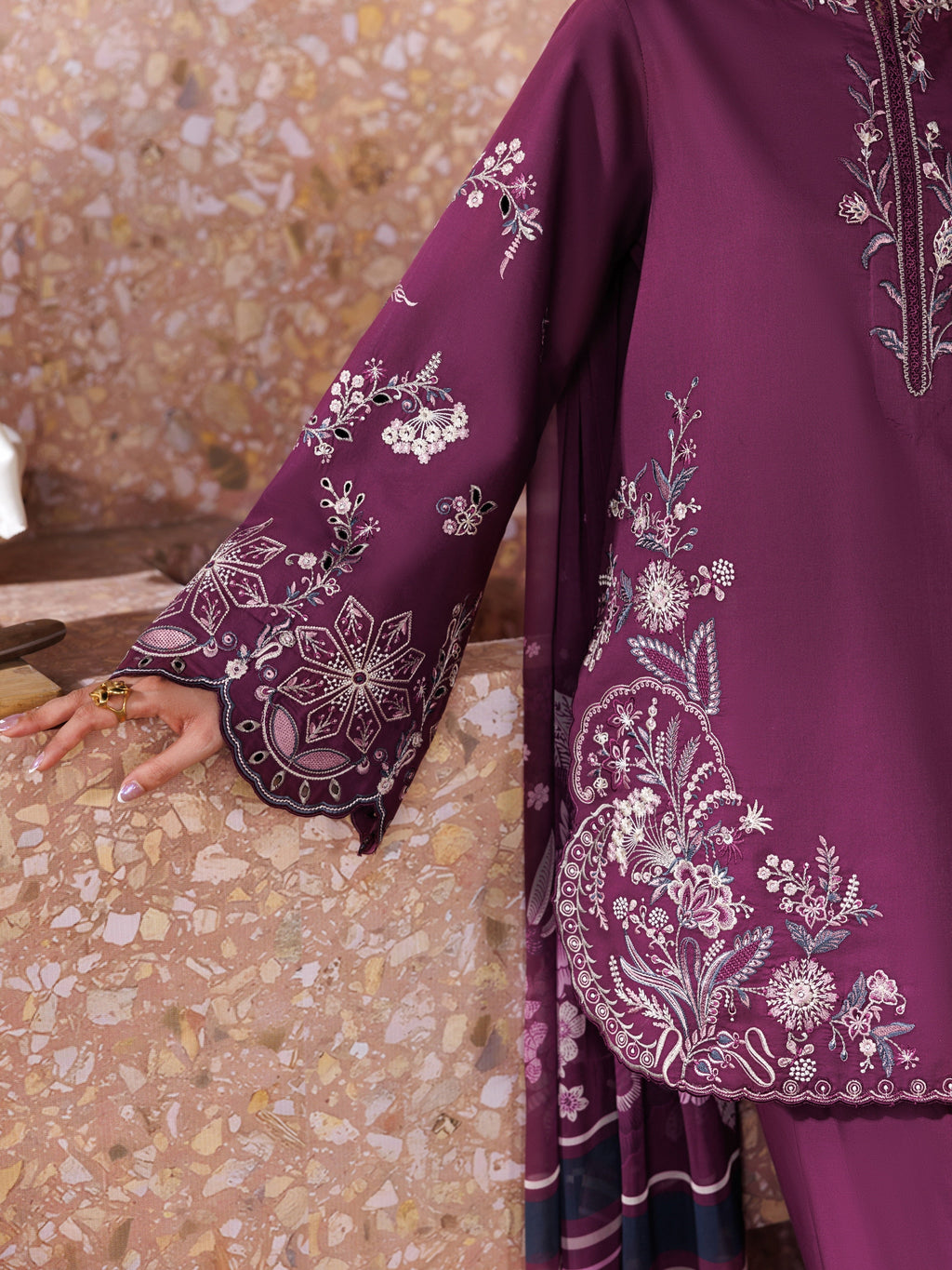 Plum Grace Embroidered 3pcs
