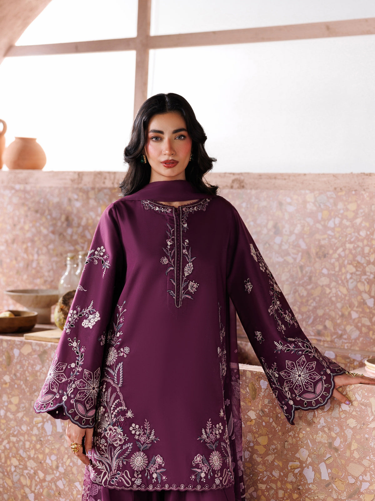 Plum Grace Embroidered 3pcs