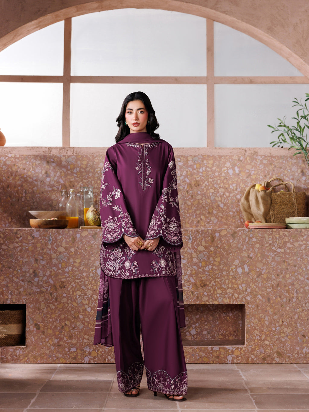 Plum Grace Embroidered 3pcs